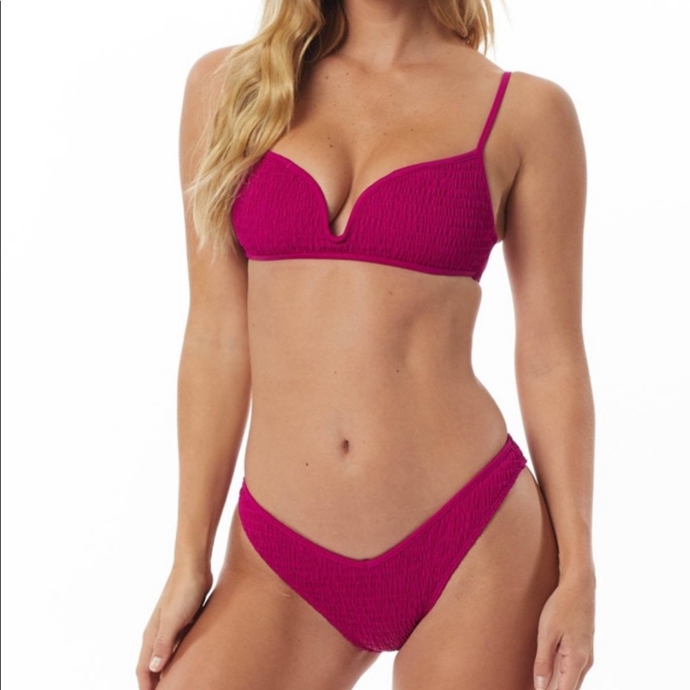 Tori Praver Smocked Bikini Top